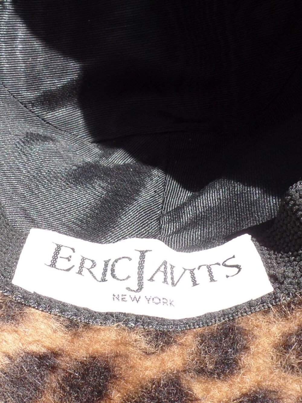 Vintage Eric Javits New York Hat Western Leopard Packable MEDIUM - Picture 9 of 9